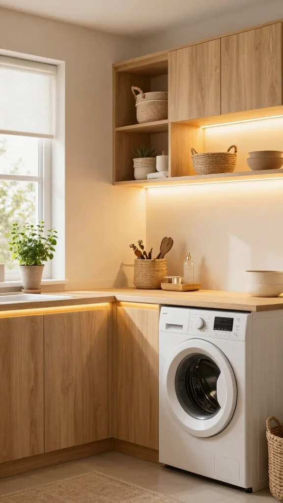 13 Laundry Room Lighting Ideas for a Brighter, More Enjoyable Space - 7. Energy-Efficient LED Strip Lighting 1