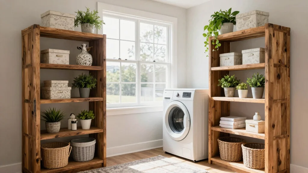 13 Laundry Room Open Shelf Ideas for an Organized, Airy Look