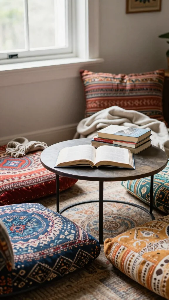 13 Reading Room Furniture Ideas for Every Style and Budget - 3. Cozy Floor Cushions 1