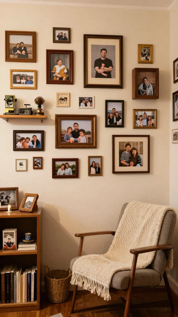 13 Reading Room Wall Decor Ideas That Inspire Every Time You Look Up - 13. Personal Mementos to Tell Your Story 1