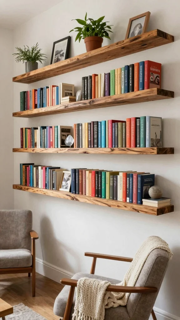 13 Reading Room Wall Decor Ideas That Inspire Every Time You Look Up - 8. Decorative Shelves for Functionality 1