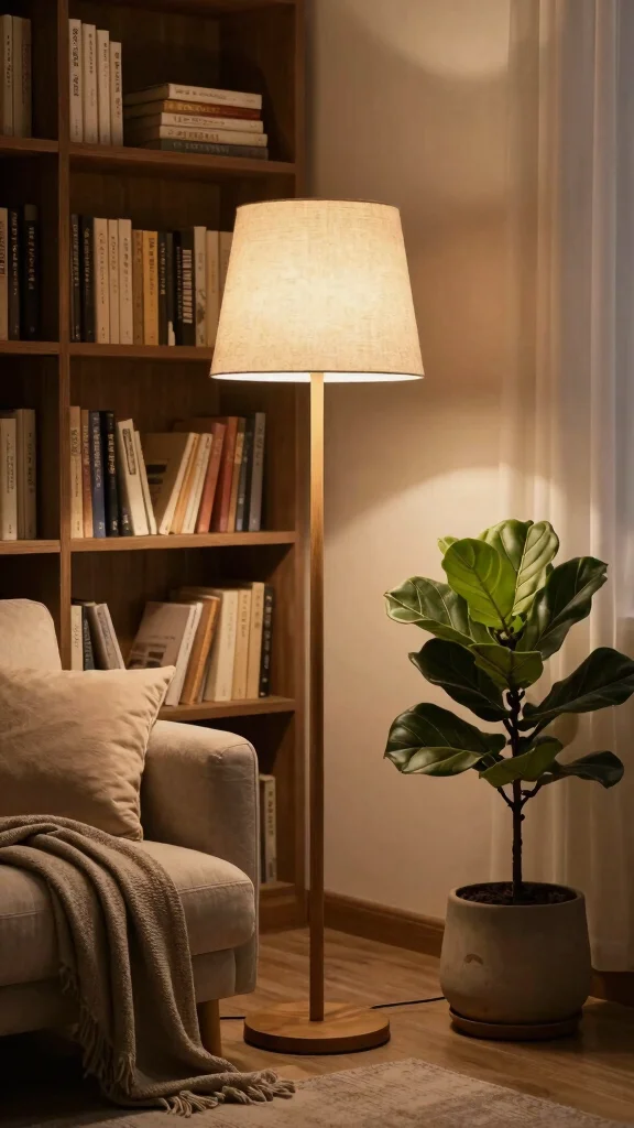 13 Study Room Lighting Ideas for Focus, Comfort, and Good Vibes - 2. Eco-Friendly Floor Lamps 1