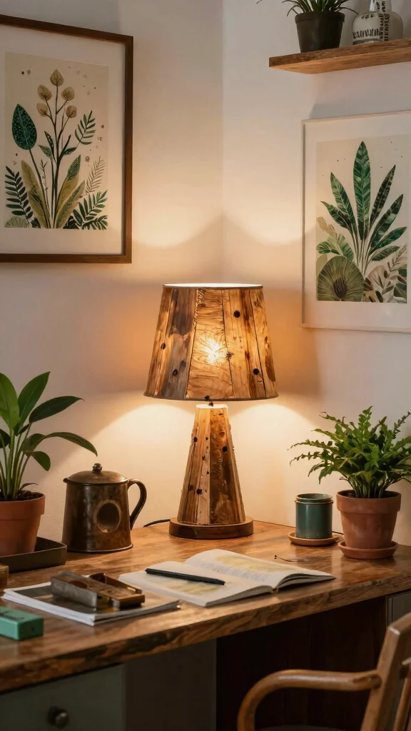 13 Study Room Lighting Ideas for Focus, Comfort, and Good Vibes - 6. Recycled Material Light Fixtures 1