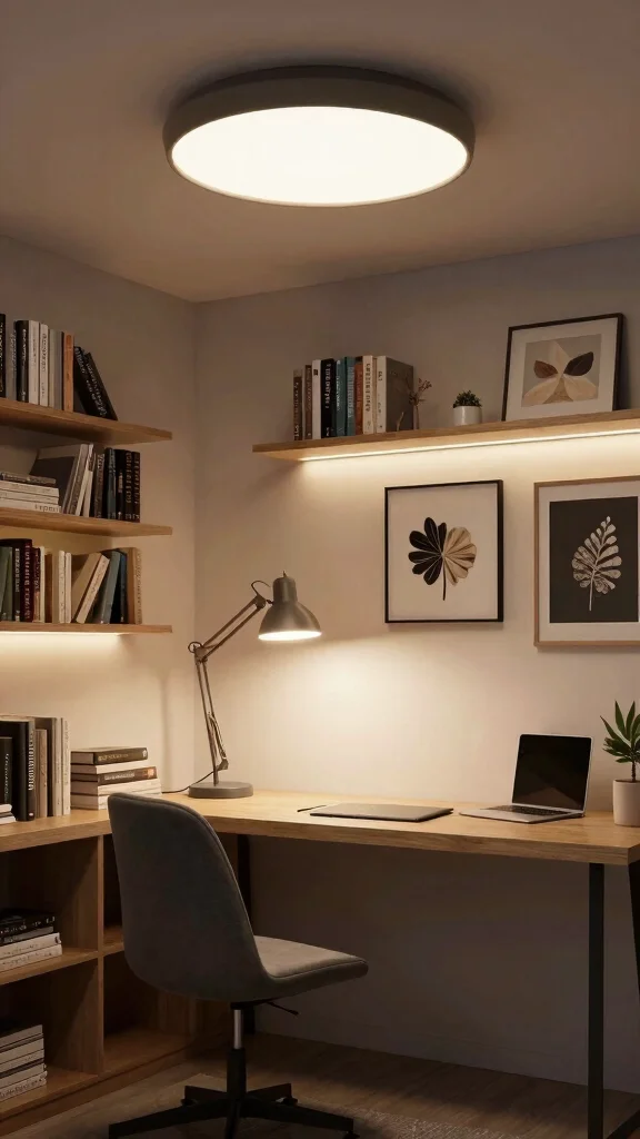 13 Study Room Lighting Ideas for Focus, Comfort, and Good Vibes - 9. Layered Lighting Solutions 1