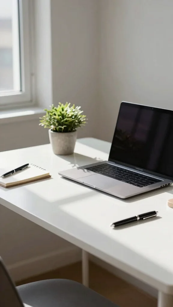 13 Study Room Organization Ideas That Keep Distractions Away - 4. Create a Minimalist Desk Setup 1