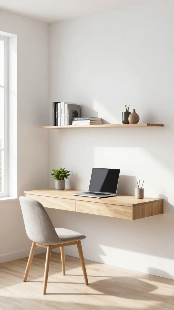 13 Study Room Table Design Ideas for Every Space and Budget - 1. Minimalist Floating Desk 1