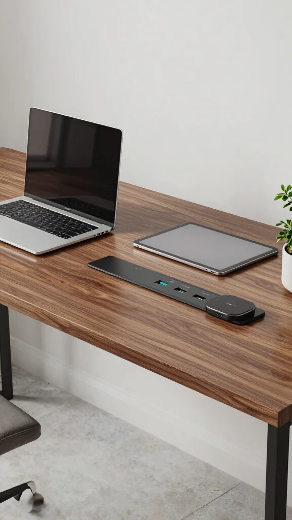 13 Study Room Table Design Ideas for Every Space and Budget - 11. Desk with Built-in Technology 1