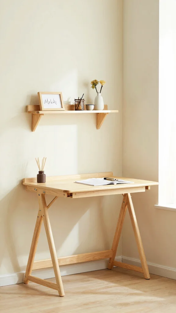13 Study Room Table Design Ideas for Every Space and Budget - 6. Foldable Desk for Small Spaces 1