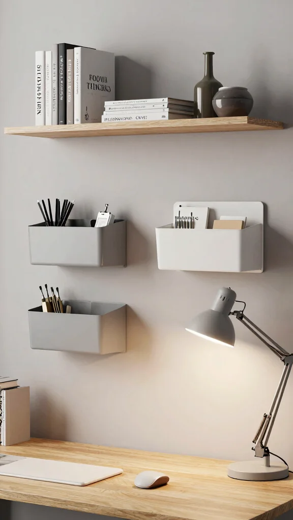 13 Study Room Wall Decor Ideas That Inspire and Motivate - 10. Wall-Mounted Desk Accessories 1
