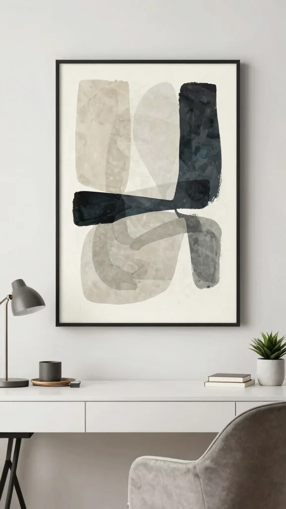 13 Study Room Wall Decor Ideas That Inspire and Motivate - 3. Minimalist Art Prints 1