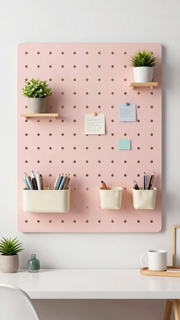 13 Study Room Wall Decor Ideas That Inspire and Motivate - 7. Pegboards for Organization 1