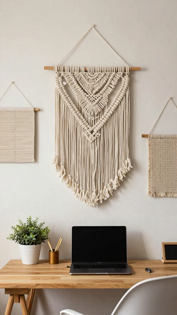 13 Study Room Wall Decor Ideas That Inspire and Motivate - 8. Textured Wall Hangings 1