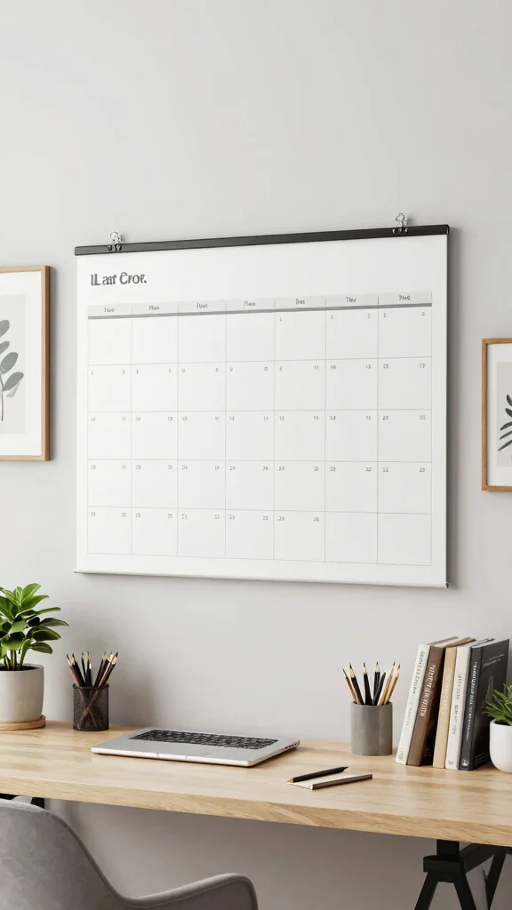 13 Study Room Wall Decor Ideas That Inspire and Motivate - 9. Calendar Wall Art 1