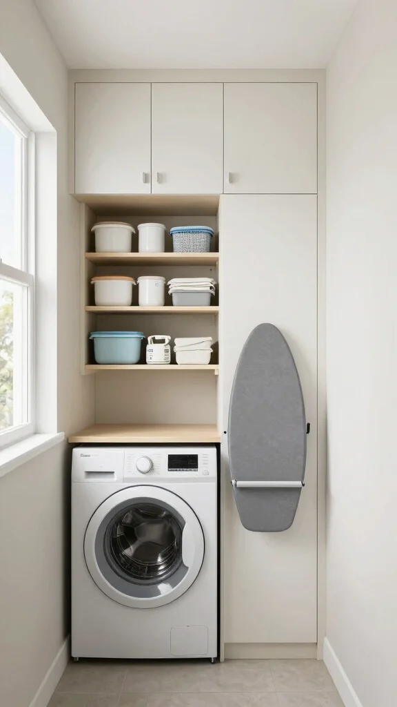 14 Laundry Room Cabinet Ideas for Every Style and Storage Need - 6. Compact Solutions for Small Spaces 1