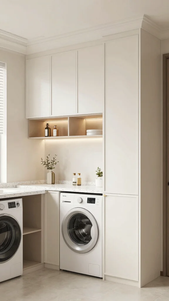 14 Laundry Room Cabinet Ideas for Every Style and Storage Need - 8. Luxurious Touches with Custom Cabinets 1