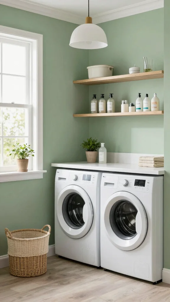 14 Laundry Room Makeover Ideas to Transform a Space You Actually Use - 1. Eco-Conscious Paint Choices 1