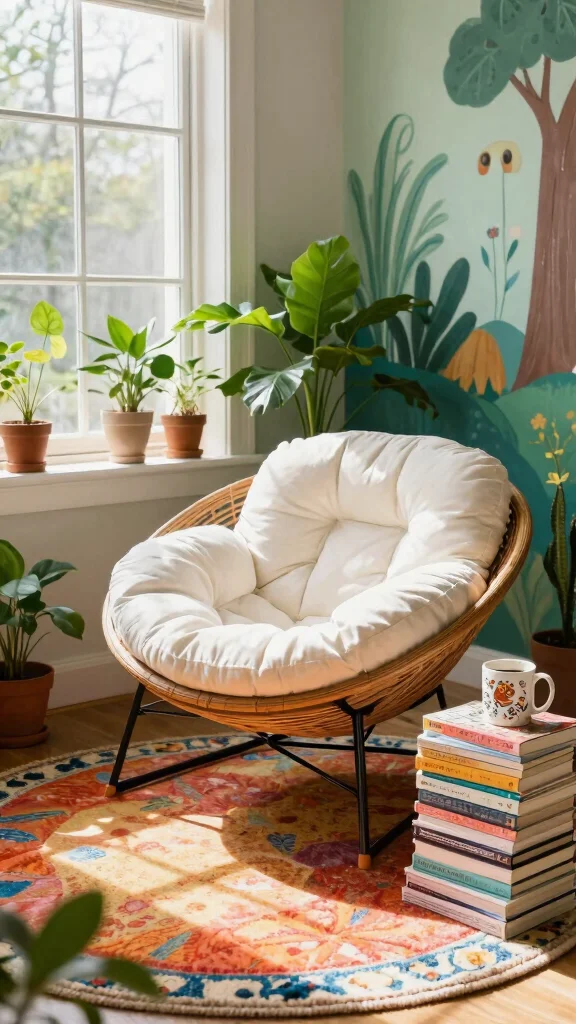 14 Reading Room Chair Suggestions for Long Comfortable Sessions - 10. The Contemporary Papasan Chair 1