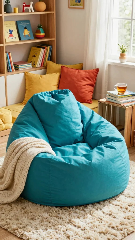 14 Reading Room Chair Suggestions for Long Comfortable Sessions - 3. The Cozy Bean Bag Chair 1
