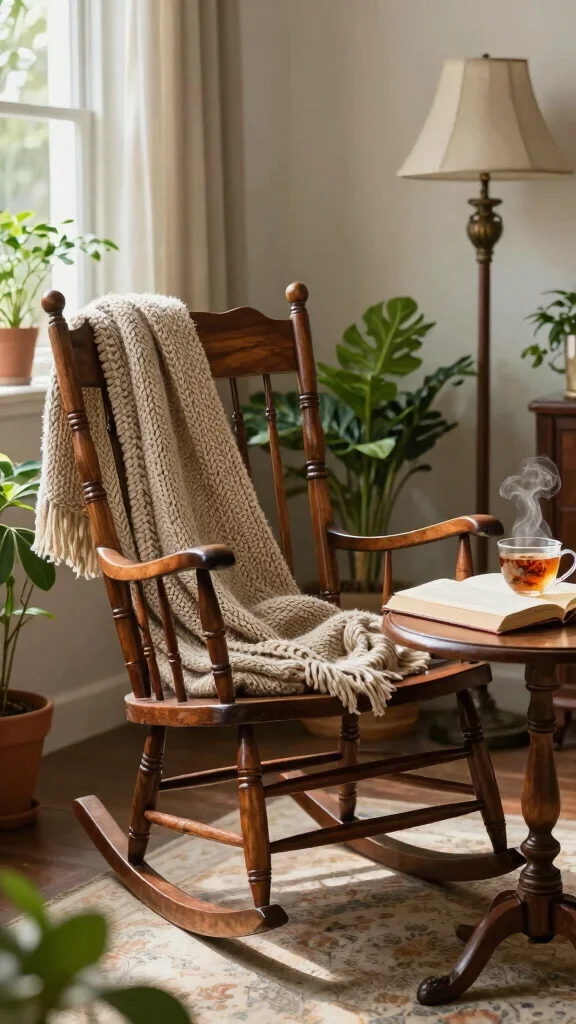 14 Reading Room Chair Suggestions for Long Comfortable Sessions - 4. The Vintage Rocking Chair 1