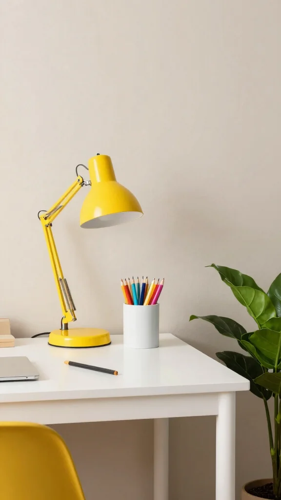 14 Study Room Makeover Ideas to Completely Transform Your Space - 11. Minimalist Color Pops 1