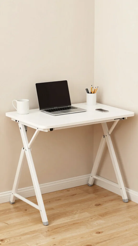 14 Study Room Table Ideas for a Clean, Focused Workspace - 10. Innovative Foldable Desk 1