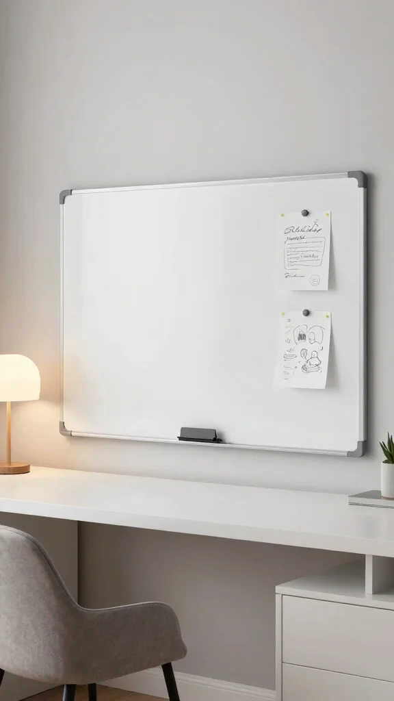 14 Study Room Table Ideas for a Clean, Focused Workspace - 12. Desk with Integrated Whiteboard 1