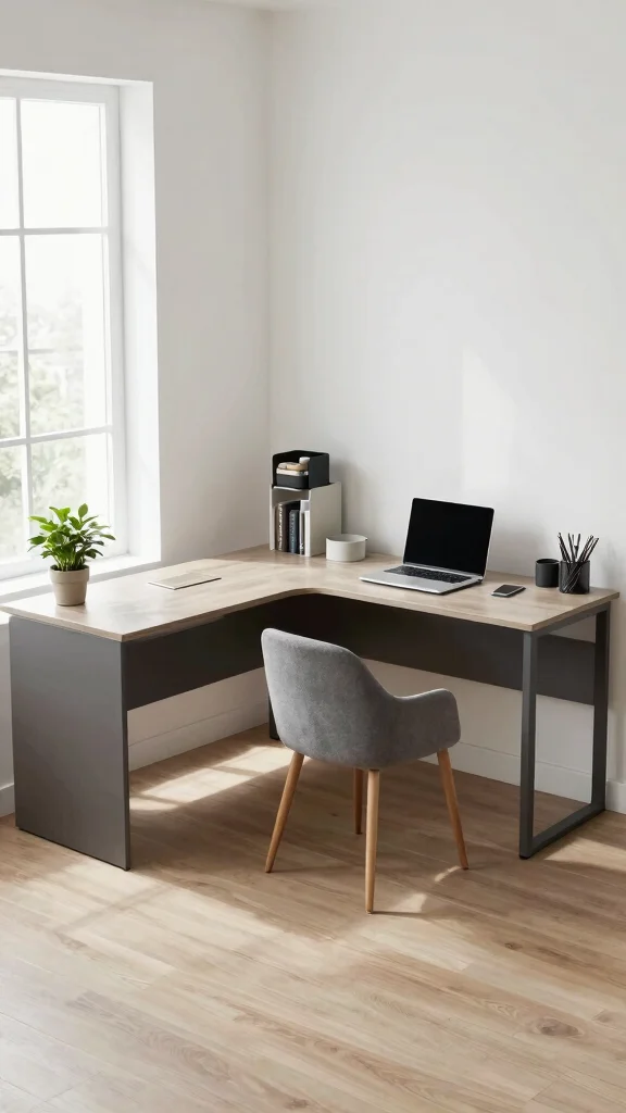 14 Study Room Table Ideas for a Clean, Focused Workspace - 9. L-Shaped Desk for Collaborative Work 1