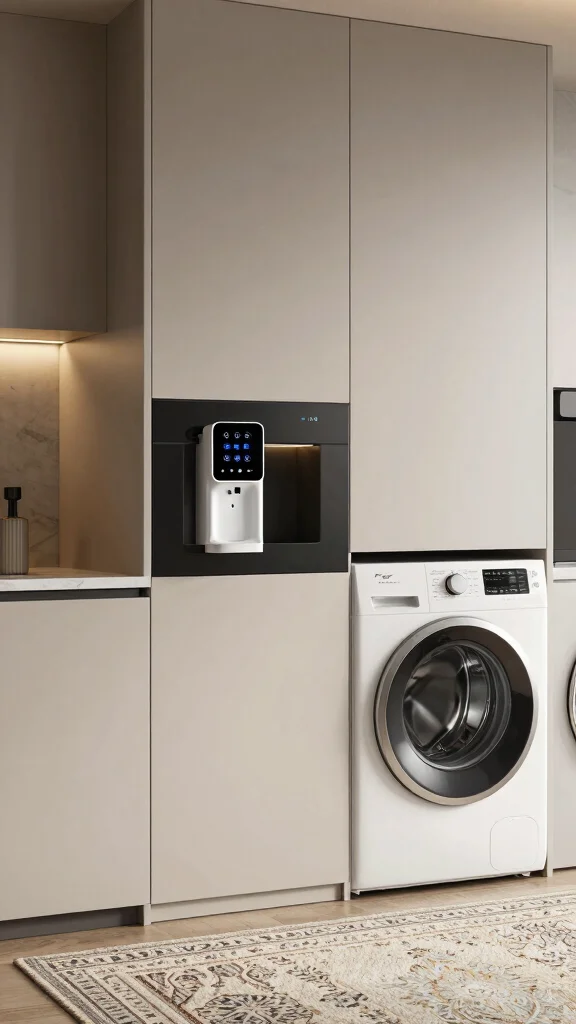 15 Laundry Room Cabinet Ideas for Storage, Style, and Organization - 14. Integrated Technology in Cabinets 1