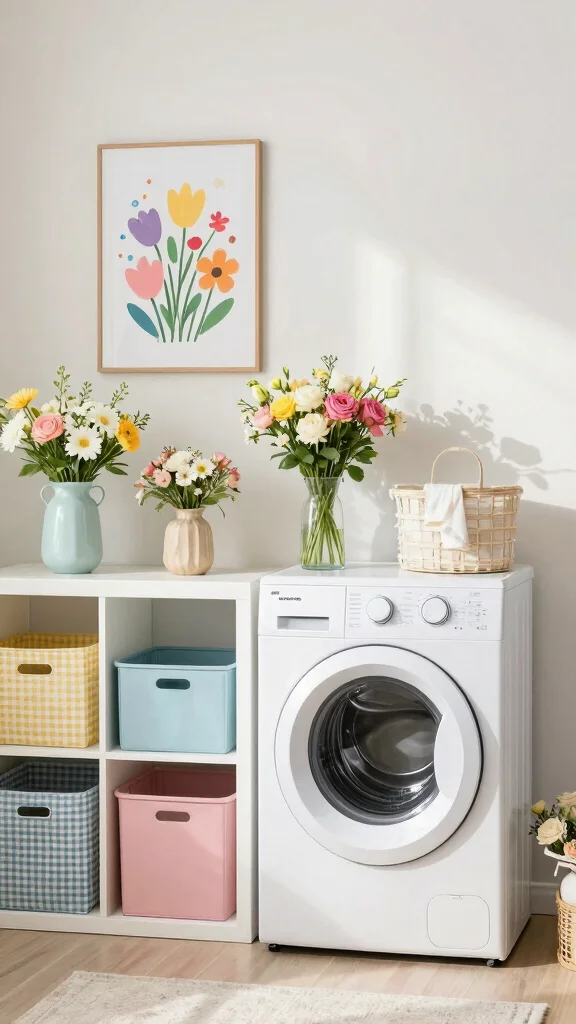 15 Laundry Room Cabinet Ideas for Storage, Style, and Organization - 15. Seasonal Decor in Your Laundry Room 1