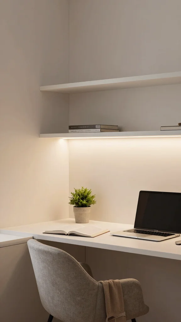 15 Study Room Lighting Ideas for Every Setup and Study Style - 10. Minimalist LED Strip Lights 1