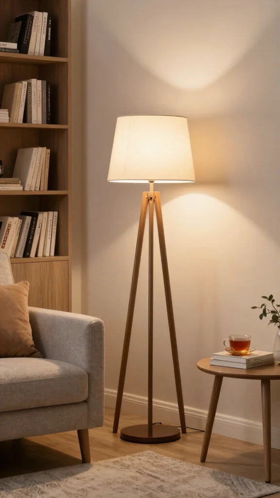 15 Study Room Lighting Ideas for Every Setup and Study Style - 3. Ambient Floor Lamps 1