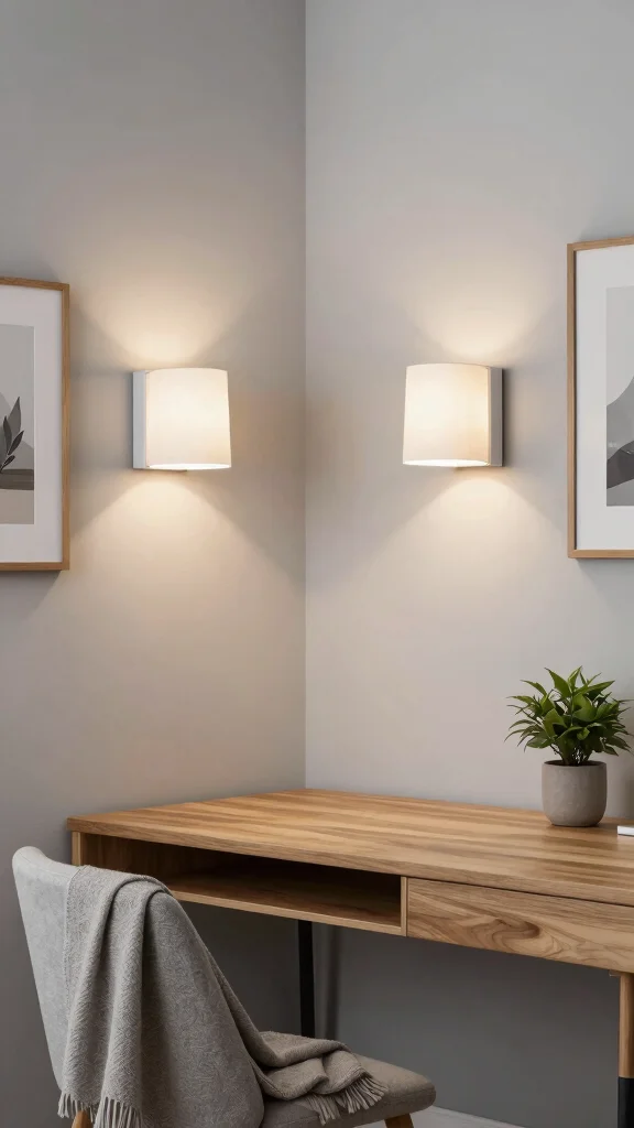 15 Study Room Lighting Ideas for Every Setup and Study Style - 4. Wall Sconces for a Chic Touch 1