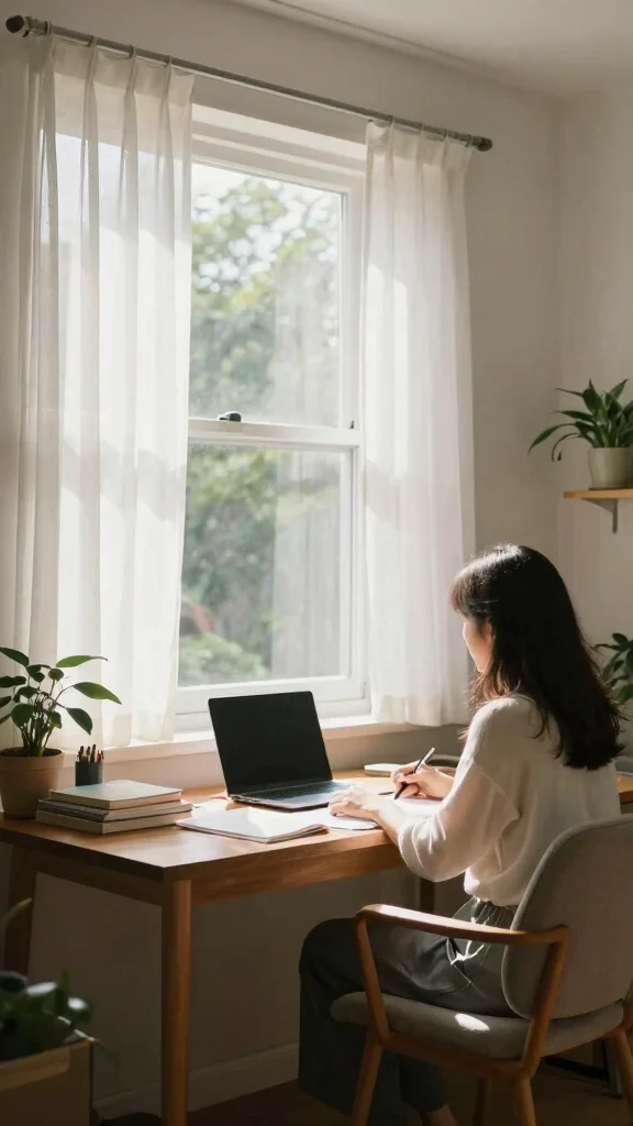 15 Study Room Lighting Ideas for Every Setup and Study Style - 6. Natural Light Optimization 1