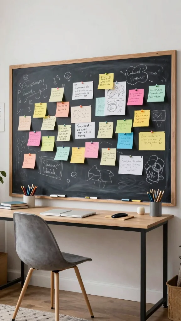 15 Study Room Makeover Ideas That Work for Any Size Room - 14. Chalkboard or Whiteboard Walls 1