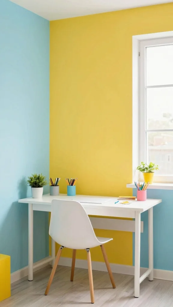 15 Study Room Makeover Ideas That Work for Any Size Room - 4. Bright and Motivating Color Schemes 1