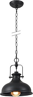GZBtech Industrial Dome Pendant Light, Metal Chain Adjustable Farmhouse ...