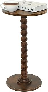 Round Side Table, Small Drink Table for Small Spaces, Modern Accent Nigh...