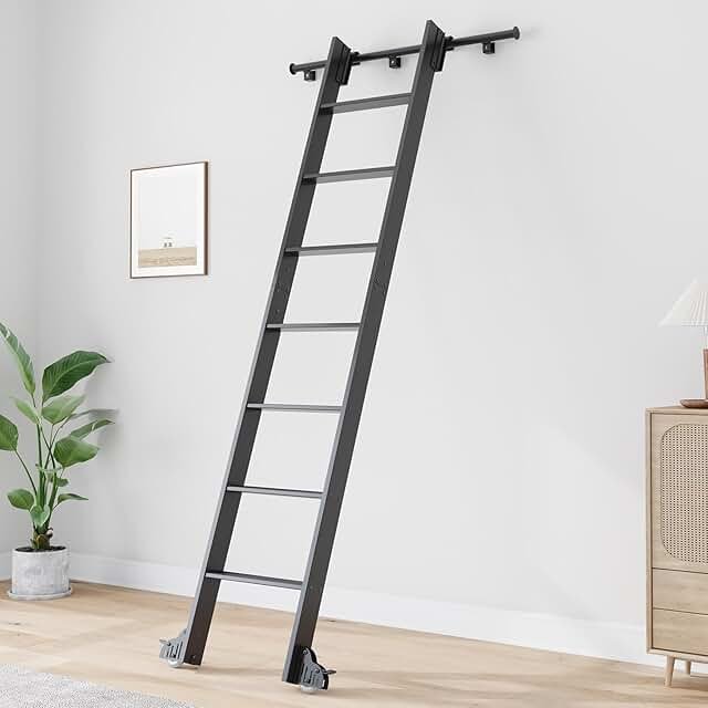 Fredbeck 8ft Rolling Library Aluminium Step Ladder 96