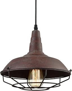 DAYCENT Barn Style Pendant Light Farmhouse Caged Pendant Lighting Indust...