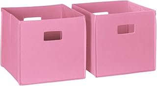 RiverRidge Folding Storage Bins with Handles Pink Cube Storage Organizer...