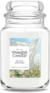 Yankee Candle Clean Cotton, Scented Candle, 22oz Large Jar with up to 15...