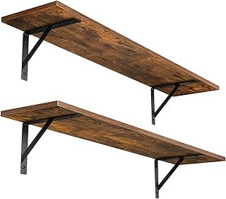 DINZI LVJ Long Wall Shelves, 31.5 Inch Wall Mounted Shelves Set of 2, Ea...