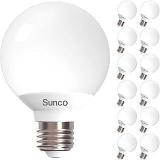 Sunco 12 Pack Vanity Globe Light Bulbs G25 LED for Bathroom Mirror 40W E...