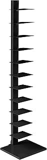 SEI Furniture 12 shelf Metal Spine Book Tower, Black