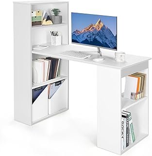 Giantex 48 Inch Computer Desk with Bookshelf, 3-in-1 Home Office Desk wi...