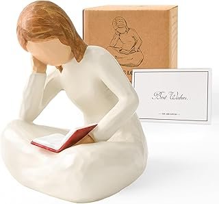 Cuayaes Reading Thinker Statue Book Lover Gifts for Women Readers, Gradu...