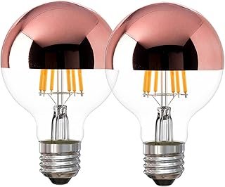 Half Chrome Light Bulb Dimmable, 6W (60 Watt Equivalent) G25/ G80 Globe ...