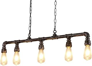 LightInTheBox Rustic Industrial Tube Pipe Chandeliers, Steampunk Pendant...