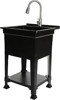 Freestanding Utility Tub Sink with Quick Connect Drain, 24 x 24
