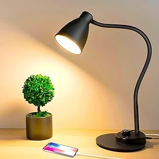 BOHON LED Desk Lamp with USB Charging Port 3 Color Modes Dimmable Readin...